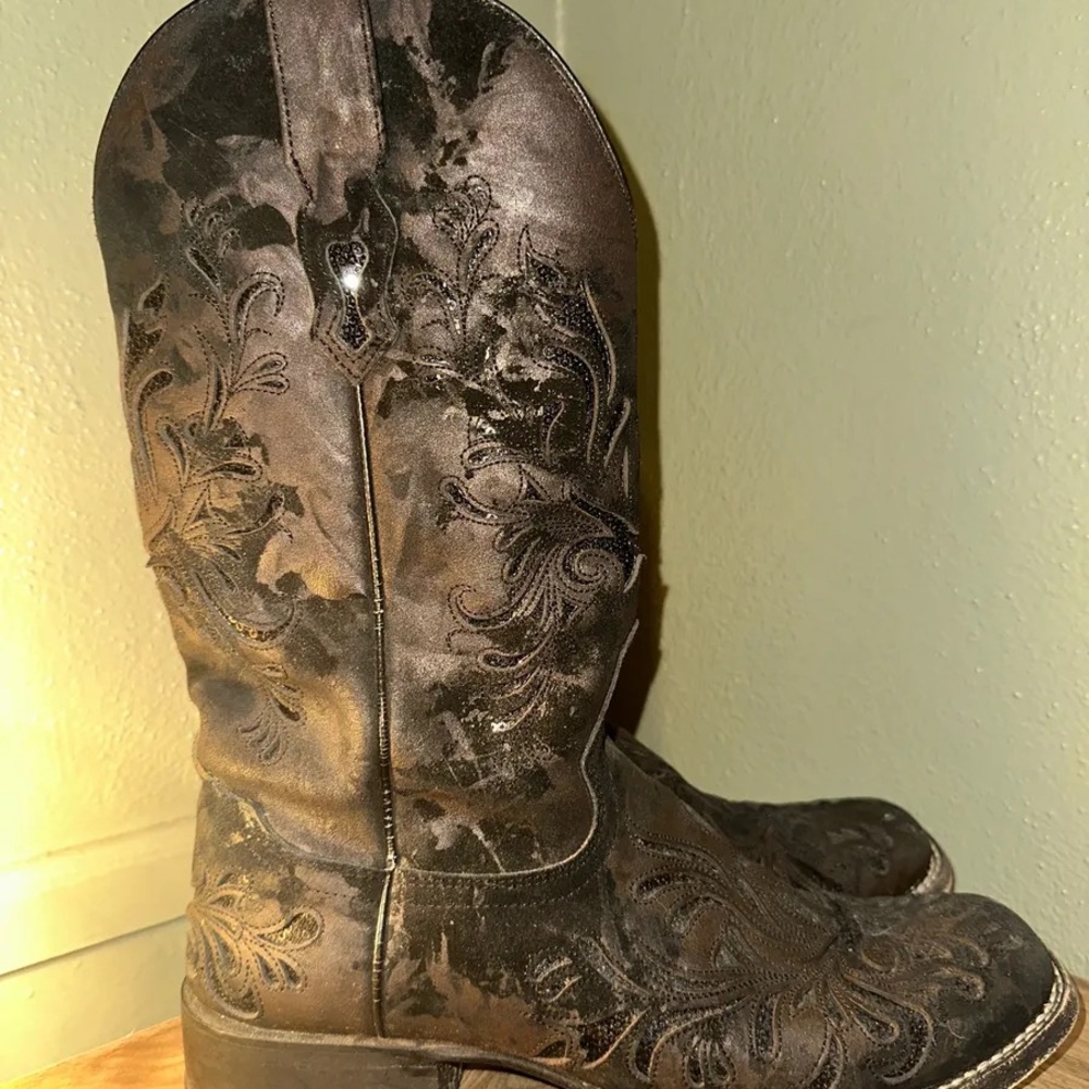 Stetson Black Embroidered Women's Boots - image 2